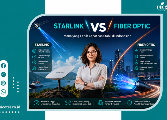 Starlink vs Fiber Optic Mana Lebih Cepat & Stabil